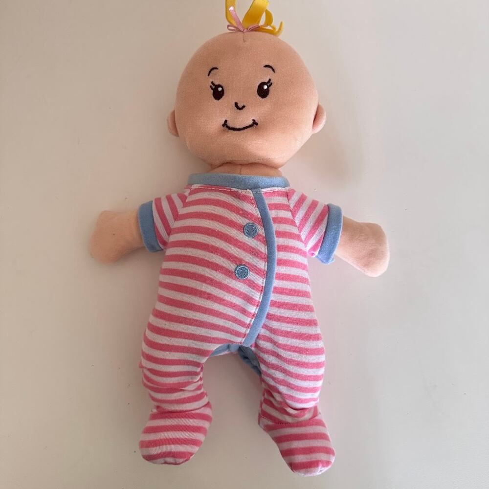 Manhattan Toy Wee Baby Stella Doll Pink White Striped Pajamas Plush